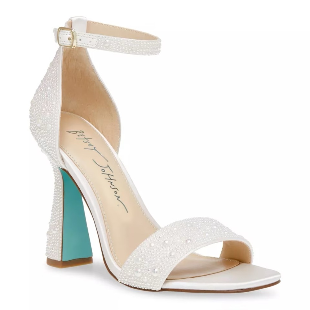 Betsey Johnson White and Blue Heels